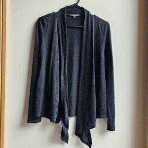 Ambiance Black Angled Open Cardigan Size Large